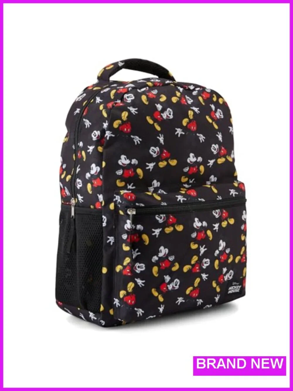 Mickey Mouse Bookbag Backpack - Durable Polyester, Adjustable Padded Straps,